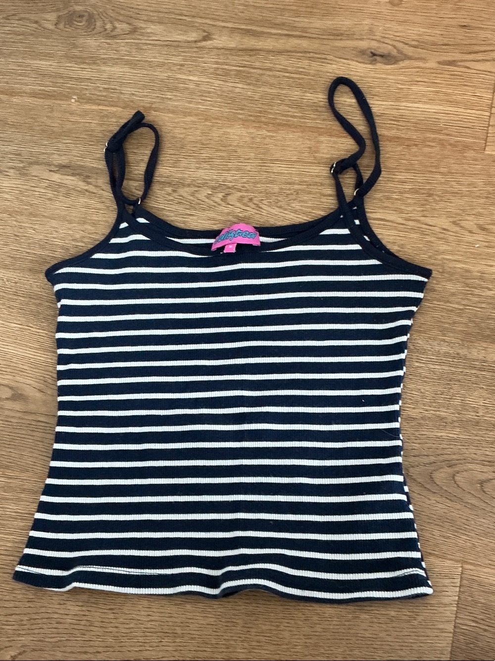 Edikted Black & White Striped Ribbed Camisole